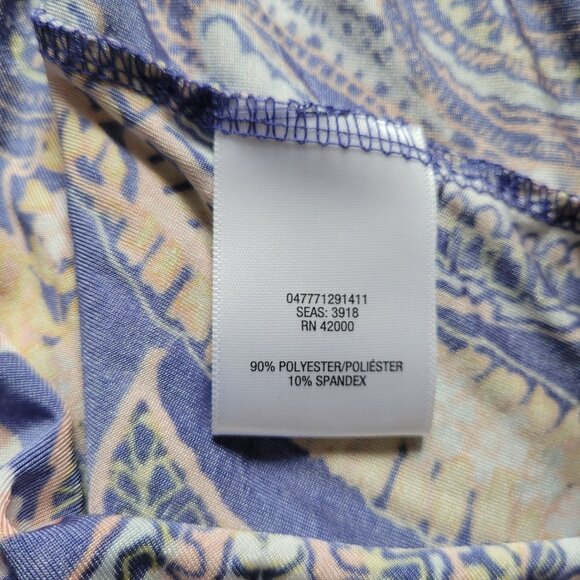 Jackie Smith Collection Womens Paisley Print V-Neck Short Sleeve Top 2X Polyeste - Picture 3 of 5